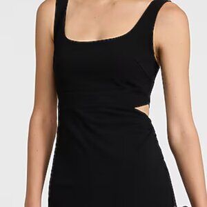 New~EXPRESS ~Crepe Square Neck Sleeveless Cutout Midi Sheath Dress size Medium